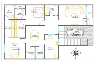 Residential Building Plan
#FloorPlans 
#2DPlans 
#EastFacingPlan 
#1500sqftHouse