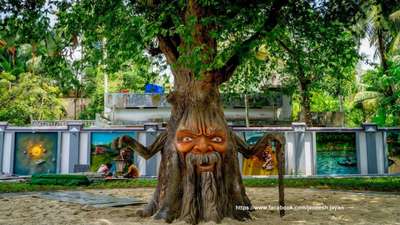 ' The Tree Grandpa '  work done in a preschool landscape . medium : cement   #art   #sculpture  #cementartwork  #artwotk