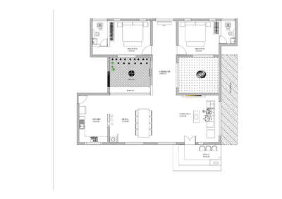 single story plan #2BHK #groundfloorplan #GF #courtyardhouse