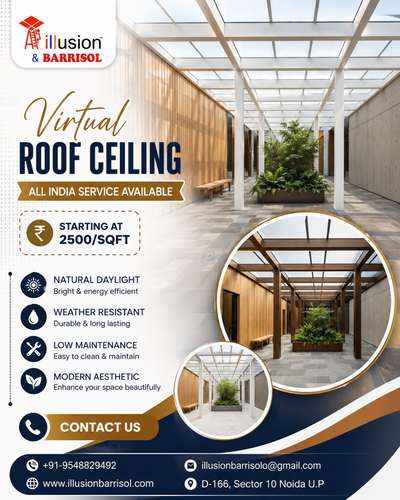 Virtual Roof Ceiling | Illusion & Barrisol
Bring the feel of open skies indoors with a seamless modern ceiling that makes your space look brighter, bigger, and more premium.
✔️ Elegant Daylight Effect
✔️ Modern Luxury Finish
✔️ Low Maintenance
Starting at ₹2500/sqft
Pan India Service Available
#VirtualCeiling #ModernLuxury #StretchCeiling #trending #growth #koloviral