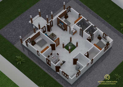 3D FLoor plan #KeralaStyleHouse #keralahomeplans #Palakkad #cherpulessery