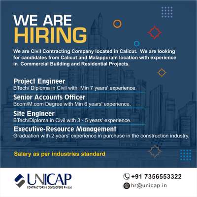 we are hiring

 #hiring  #CivilEngineer