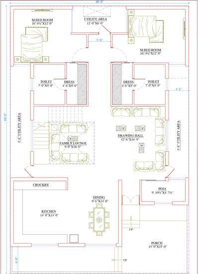 # Call Now 9649489706.👇👇
# 40x60 Feet Plot
# Ground Floor Plan
# West Facing Plot.