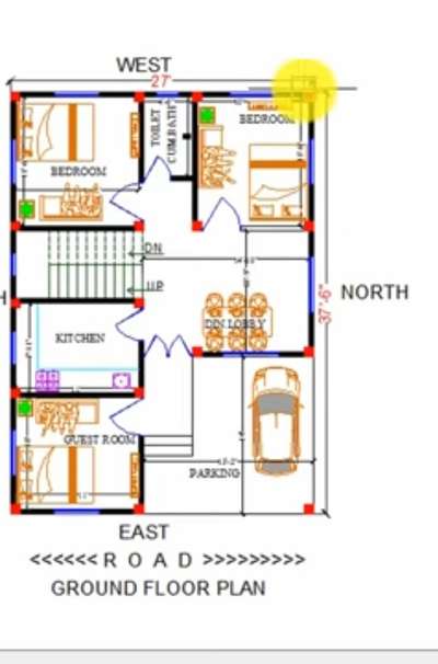 2 room with one kitchen and dining hall and porch