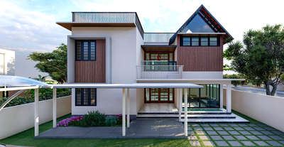 3Bhk #vasthuplan #elevations #SouthFacingPlan #ContemporaryHouse #keralastyle #pond #coutyard