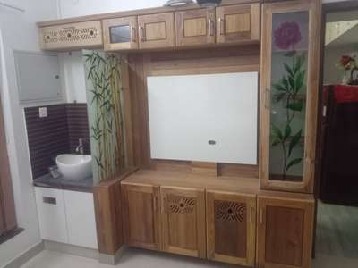 customer Lise wash counter wit teak wood