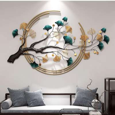 KraftON India Hand Crafteds  Ginkgo Tree Leaf Metal Wall Art, Metal Wall Decor For Living Room metal wall artifacts for home, Metal Wall-Mounted Sculpture, 110x68cm-Multicolor
 #wallarts  #ElevationHome