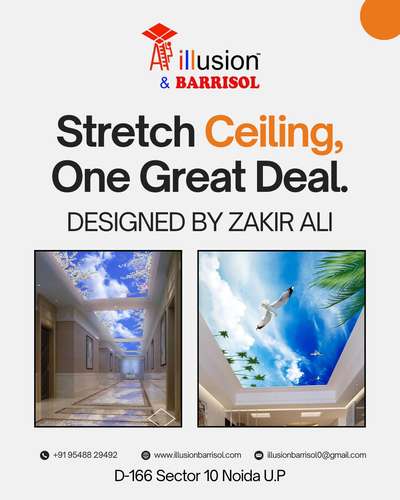 The art of elevation.  Take your space to new heights with our innovative stretch ceiling solutions! At Illusion Barrisol, we blend art and architecture to create ceilings that inspire. From concept to installation, we're with you every step of the way. Ready to transform your space? 📞 Book a FREE consultation today! #illusionbarrisol #barrisol #ceilingdesign #interiordesign #homedecor #StretchCeiling