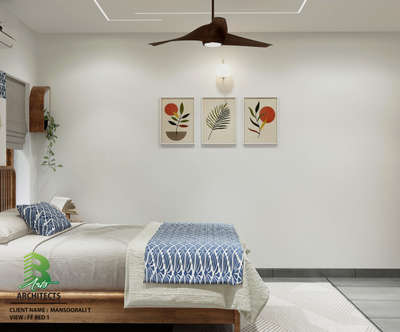 Modern comfort meets timeless style 💙🛏️ – 
sleek design, soothing blues, and those dreamy sheer curtains 

Client : Mansoor Ali 
Area : FF BED 1