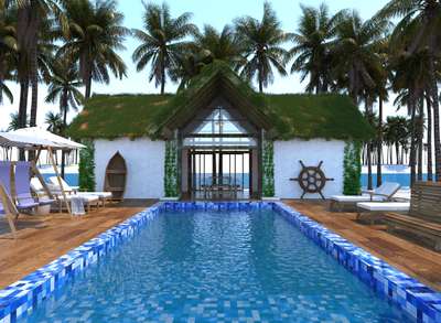 3D Pool view  #3D_ELEVATION  #Architectural&Interior  #interiorkitchen  #interiordesignkerala