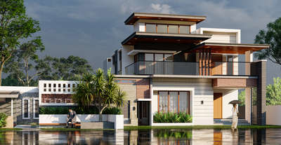 Contemporary Residence at kazhakkoottam
Area :2800 sqft
 #KeralaStyleHouse  #TraditionalHouse  #HouseDesigns  #exterior3D  #architecturedesigns #tropicalminimalistic