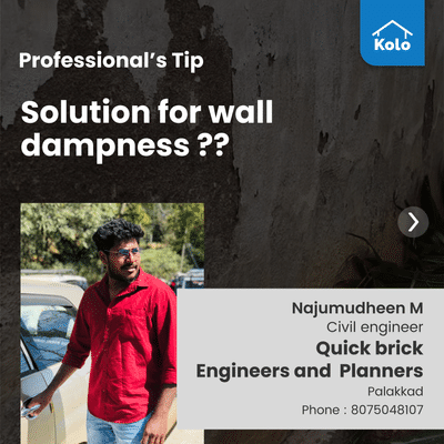 Professional's Tip 

Solution for wall dampness??
#tip #quickbrickconstrutionpkd #quickbrickengineers #quickbrick