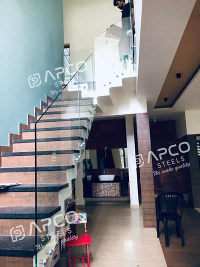 #Apco_Steels #GlassBalconyRailing #GlassHandRailStaircase #fabricatedstaircase #readymadestaircases #GlassStaircase #metalstaircase #metalstairs #modernstairs   #handrail #handrails