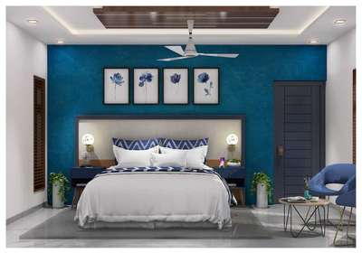 Bedroom In white & blue