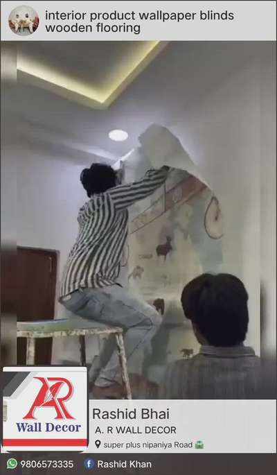 A. R WALL DECOR Indore 3D customise wallpaper wooden flooring vinyl flooring customised Zebra blind roller blind artificial grass PVC figure contact
