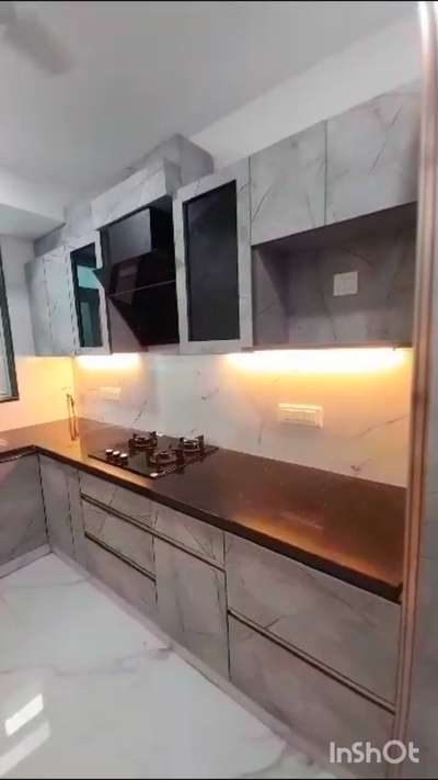 Marble Look Modular Kitchen In Jhilmil colony Delhi