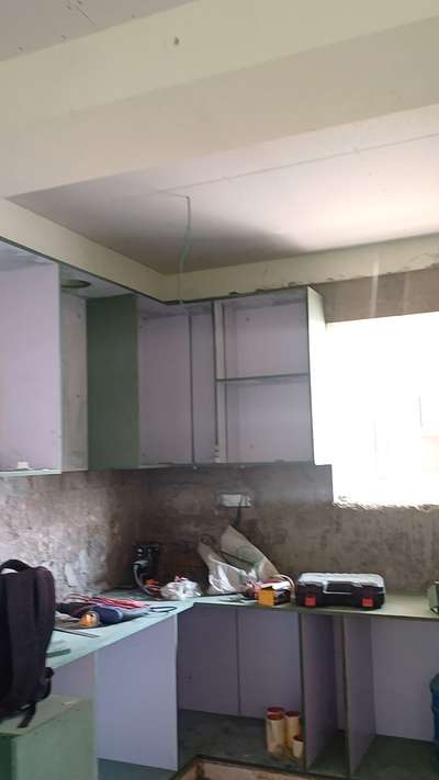 modular kitchen of 3BHK .... Work in process with Unitech fittings  walkine German brand#ModularKitchen #3BHKHouse  #KitchenInterior #budgetkitchen