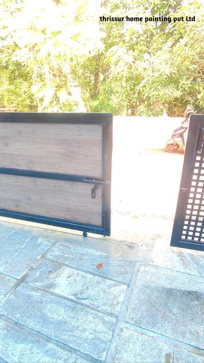 sliding Gate spray painting finish  #WallPutty  #WallPainting