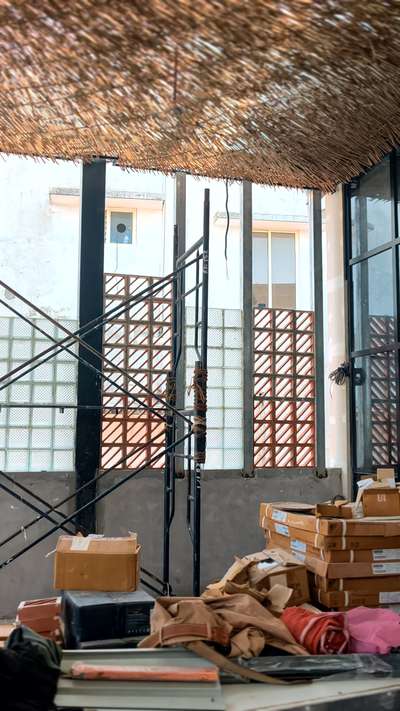 Jaali &Glass block -Day 2
 #jaali 
#glassblocks 
#exterior_Work 
#bamboo 
#keralaarchitectures 
#InteriorDesigner 
#Restaurants