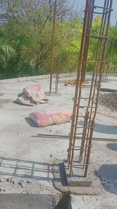 column Concreting ✅ prepration 🏤 sit omex City bijnaur road 🛣️ Lucknow 👷‍♂️ MM construction 🏗️