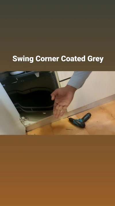 S Corner ( Lemon Corners) { Swing Corner } Coated Grey Soft Closed 20 Kg Weight Load Capacity Contact WhatsApp Or Call 8471040786