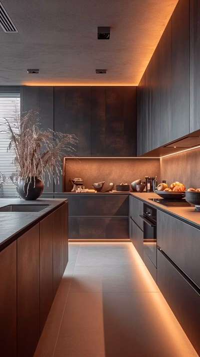 Charcoal Black Kitchen 😎 
#ModularKitchen