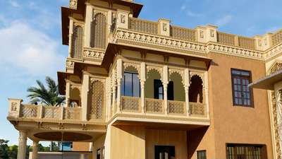 "Traditional Rajasthani Haveli Design With Modern Touch" #indianarchitecturel  #rajasthanistyle