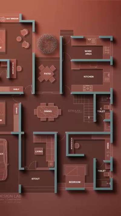 Discover the perfect blend of modern elegance and functional living! This stunning architectural floor plan by Sthaayi Design Lab invites you into a world of comfort and style, where every corner is designed to promote connection and serenity. From the central patio to the cozy bedrooms, embrace a life of beauty and practicality. 🏡✨

 Follow @sthaayi_design_lab for more inspiration! 

#DreamHome #ArchitecturalDesign #HomeInspiration #ModernLiving #InteriorDesign #SustainableArchitecture #HomeSweetHome #DesignGoals #2000sqftHouse