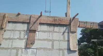 Lintle belt work on 6"AAC block at Forensic lab building Kannur.