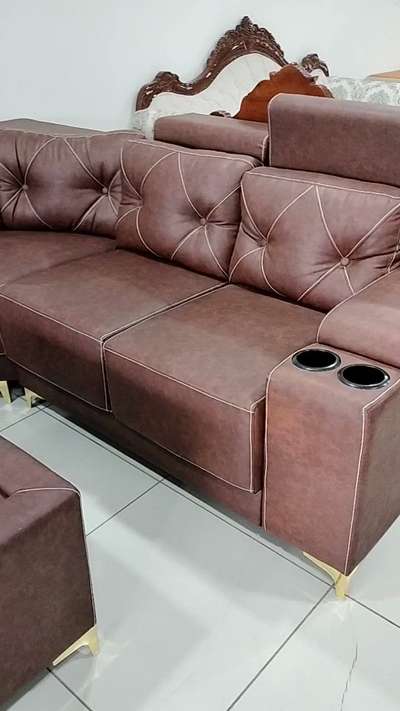 #Sofa set l with table + 2 puff