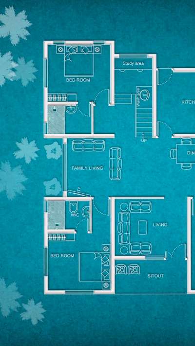 3BHK floor plan
1615 sqft