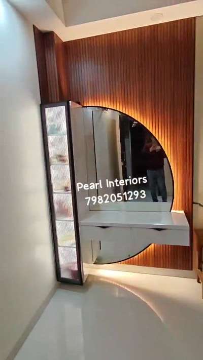dressing #trending #interior #looking mirror #alluminium profile door #light work #wood work