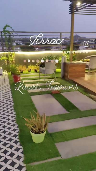 Lavish Interiors 9811110651
transform your terrace with lighting and Artificial Grass. 
 #terracedesign #terracegarden #InteriorDesigner  # #WallDecors  #WallDesigns  #architecturedesigns #Furnishings #upholstryfabric #turnkey #wallpannel #TexturePainting