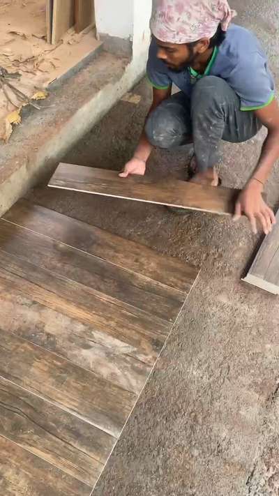 Wooden tile work