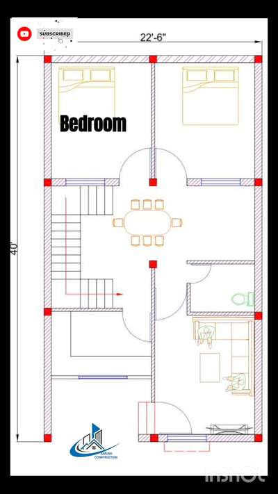 22'x40'(100 Yard) House plan Layout #trainding #viralvideo #viralkolo