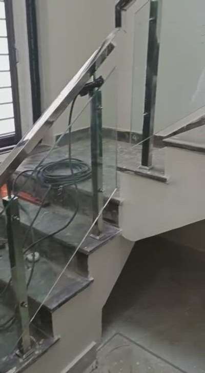 #glass railing #steel railing #StaircaseHandRail  #toughen