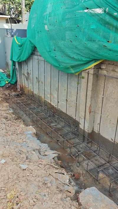 Retaining wall steel work