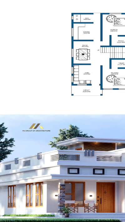 Simple single floor design home kerala #KeralaStyleHouse #FloorPlans #3hour3danimationchallenge