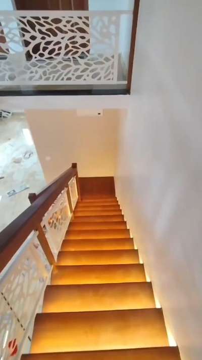 Metal stair with lighting effect