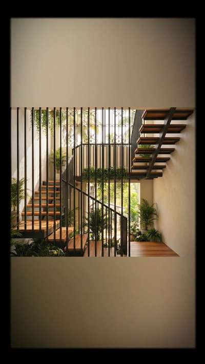 Indoor stair area  #naturefriendly #IndoorPlants #StaircaseDesigns #Indoor #SteelStaircase