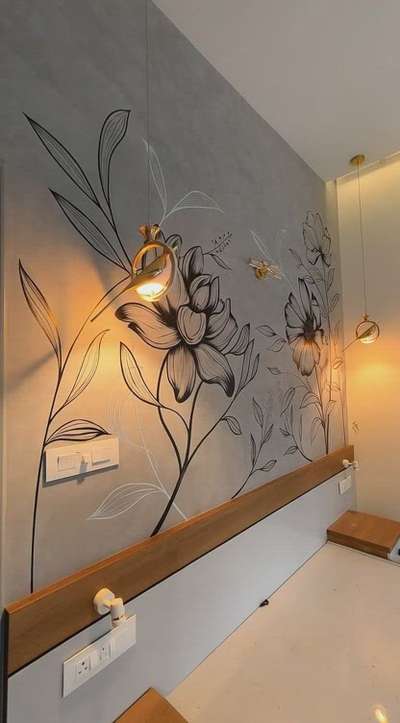 wall mural painting and Gray Fogg Texture #TexturePainting #texture #WallDecors #WallPainting #3DPainting #bedheadarea #BedroomDecor #BedroomDesigns #LUXURY_INTERIOR