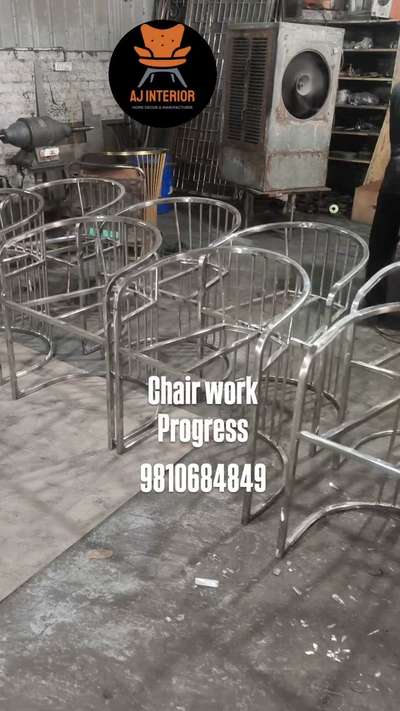 Chair work progress in stainless steel with pvd coating size can be customised available order now Pan india delivery available  #InteriorDesigner #Architect #DiningChairs #DiningTableAndChairs #luxuryhomedecore