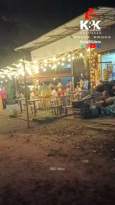 തട്ടുകട സെറ്റിംഗ്സ്  #kandk restaurent  #table  # today  #മോഡേൺ  #pattikkad  #furnitures