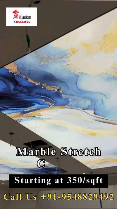 Marble Stretch Ceiling 
All India Service Available 
Starting at 250/sqft 
#StretchCeiling #InteriorDesigner #Homedecore #viralreels #exploremore #Architectural&Interior
