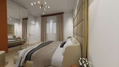 new Project @  Kozhikode #BedroomDecor #beigecolor #goldfinish