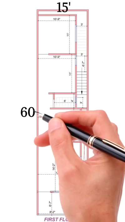 Caption: "Maximizing space in a 15x60 plot! 🏡 Thoughtful design, perfect for modern living. #FloorPlanInspiration"

Hashtags: #15x60Plan #HomeDesign #CompactLiving #FloorPlanning #ArchitectureGoals #SpaceOptimization #ModernHomes #ResidentialDesign #SmartDesign