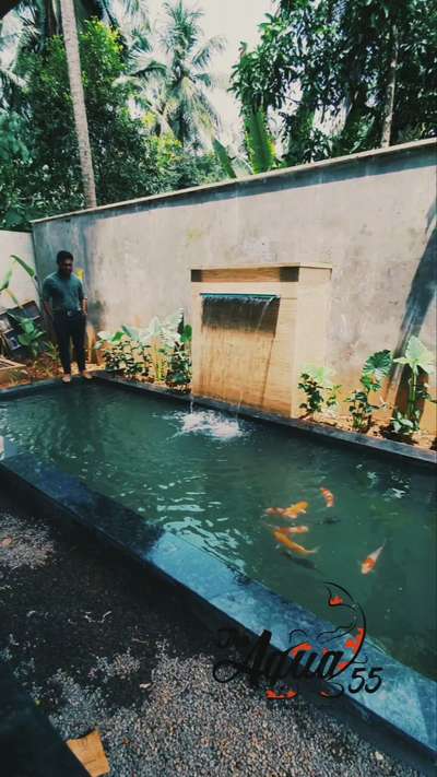 Japanese koi pond for our Tirur Client. contact us for more details 8547483891 
 #koipond  #aquarium  #fishtank  #fishpond  #outdoorpond  #koiponddesign  #WaterFilter