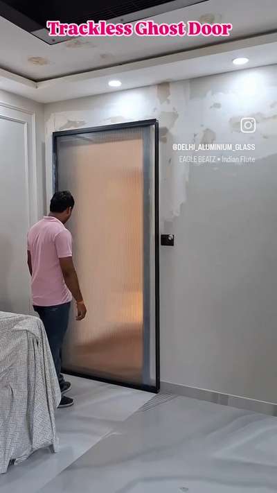 Aluminium Slim Profile Trackless Ghost Door