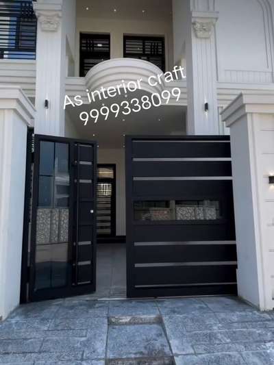 # as interior craft  #provide  #aluminium profile gate # ss gate  # ss pvd reling and glas # front elevation #aluminium partition #manufacturer in Delhi #Pan India services #