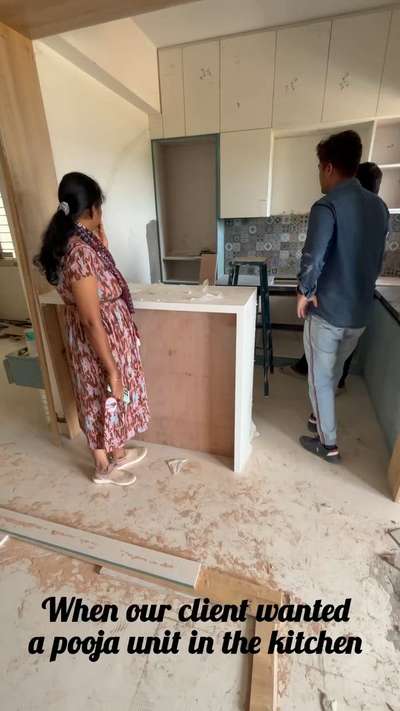 When our client wanted a pooja unit in the kitchen.
 #interiordesign   #poojaunit  #KitchenInterior